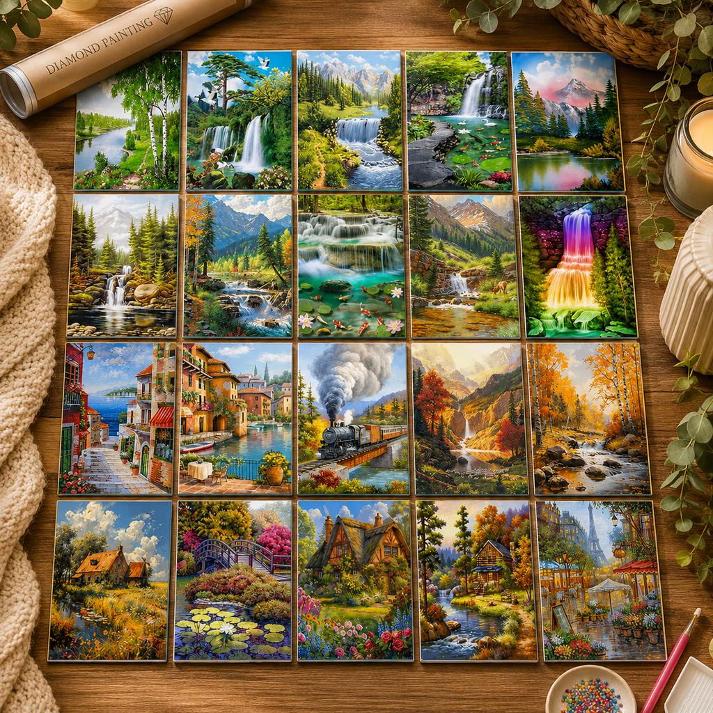 19 Designs I Diamond Painting Landscape & Forest Art Collection I DIY I Mosaic Kits I Home Decor I Hobby Gift
