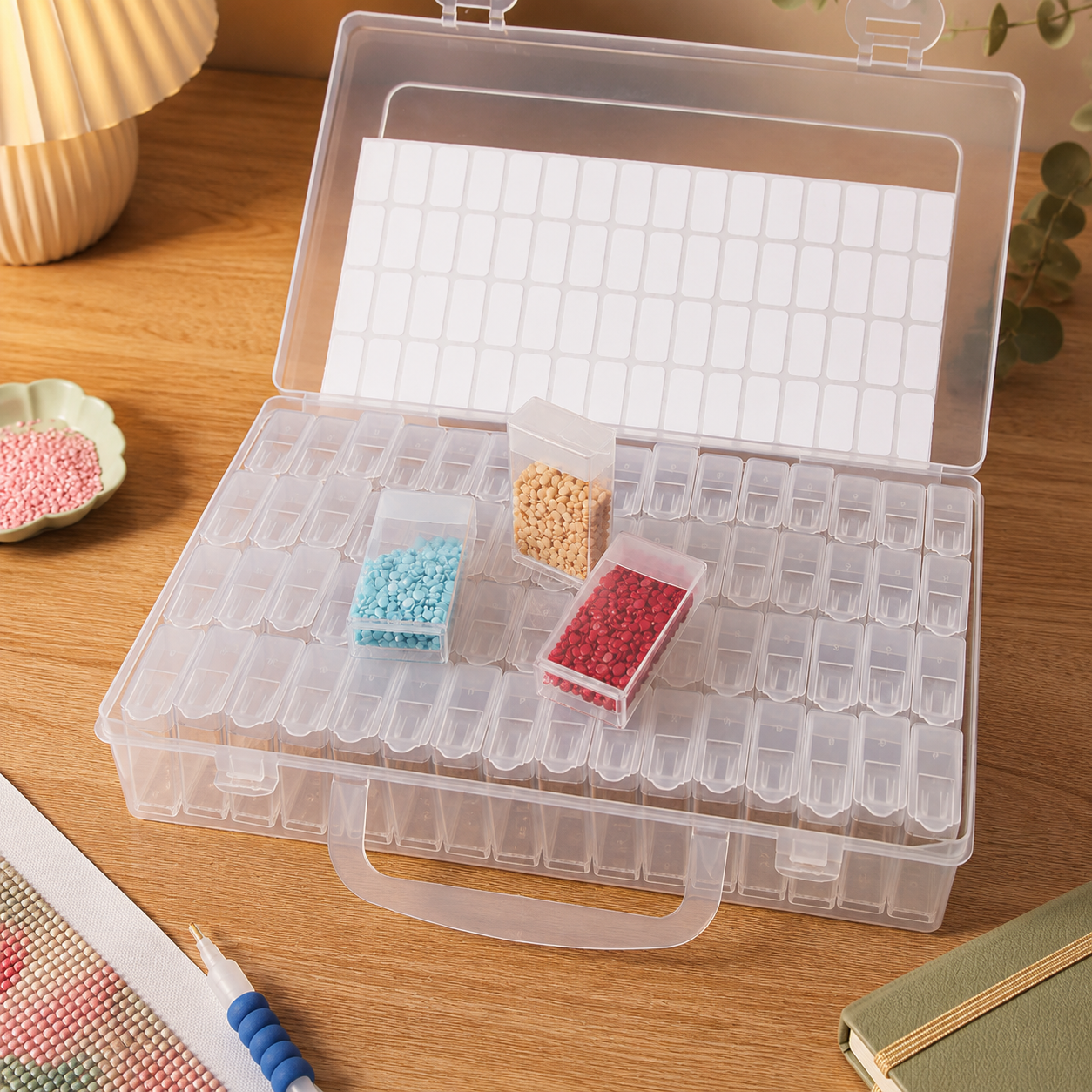 5D Diamond Painting Storage Organiser Case | Portable Drill Storage Box with Individual Containers