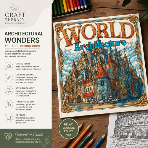 Architectural Wonders Adult Colouring Book | Stress Relief & Relaxation