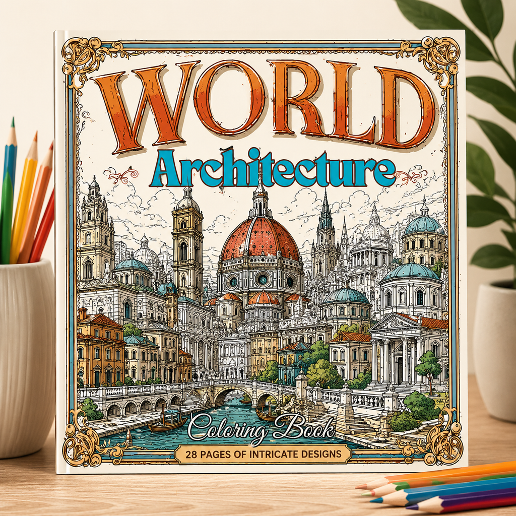 Architectural Wonders Adult Colouring Book | Stress Relief & Relaxation