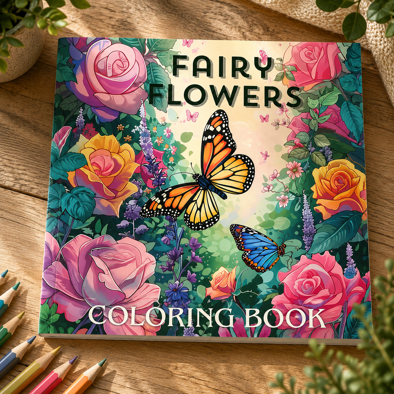 Fairy Flowers Adult Colouring Book | Stress Relief & Relaxation