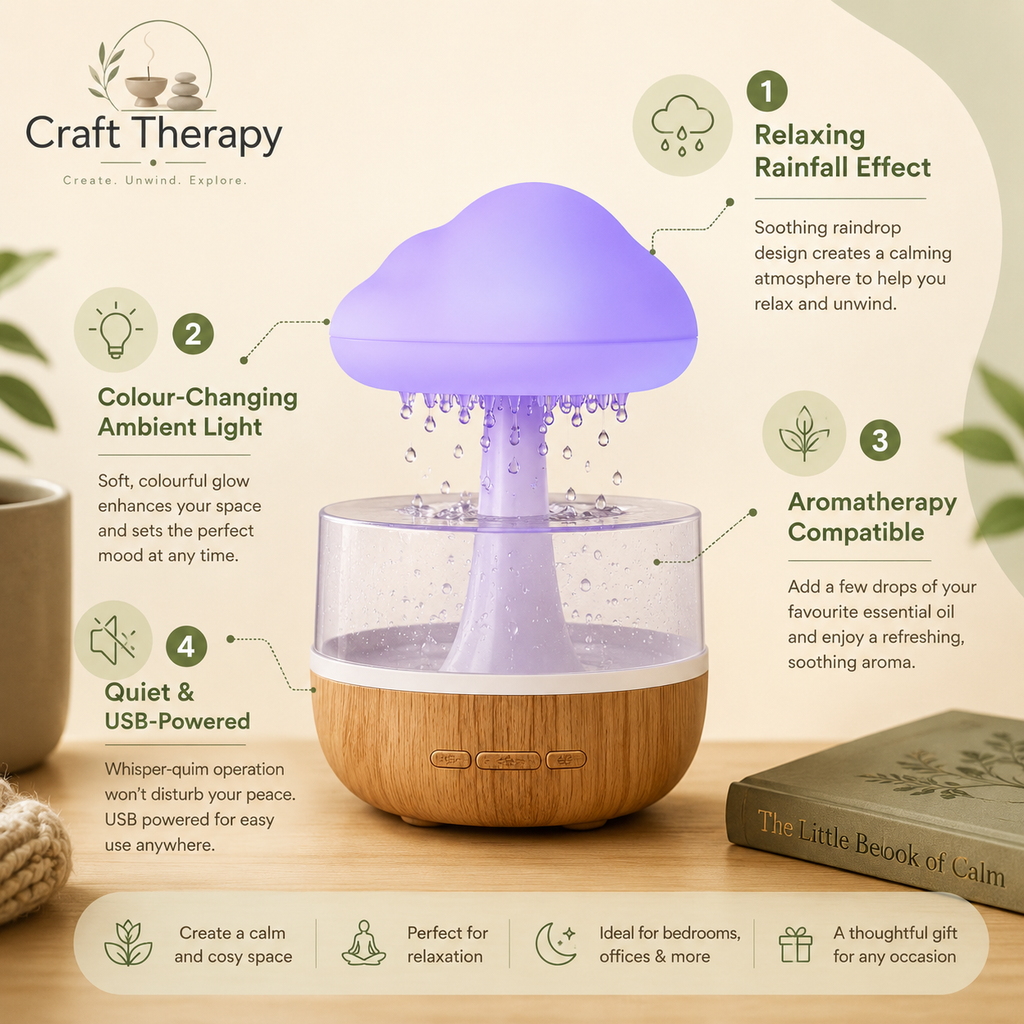 Rain Cloud Aromatherapy Diffuser | Relaxing Rain Lamp Humidifier