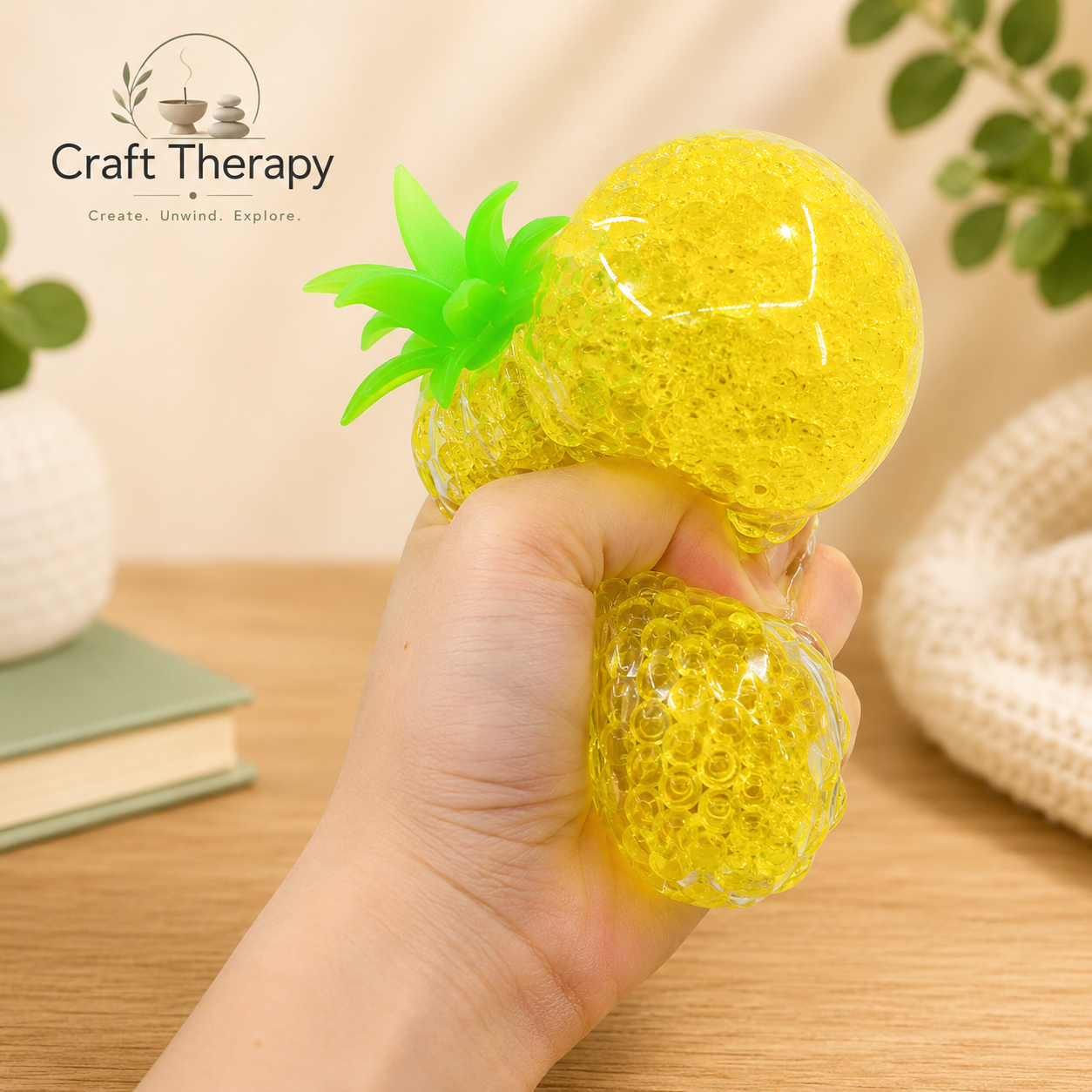 Pineapple Squish Stress Ball | Sensory Fidget Toy for Stress Relief & Hand Exercise