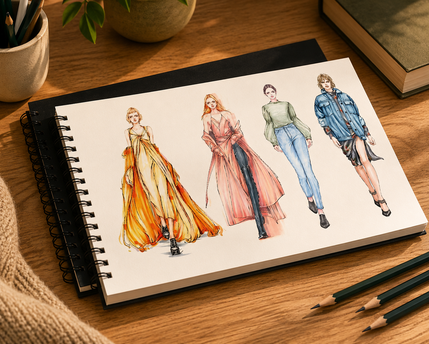 Premium Thickened Paper Sketchbook | Spiral Bound Drawing & Art Pad (16K, A4 & 8K)