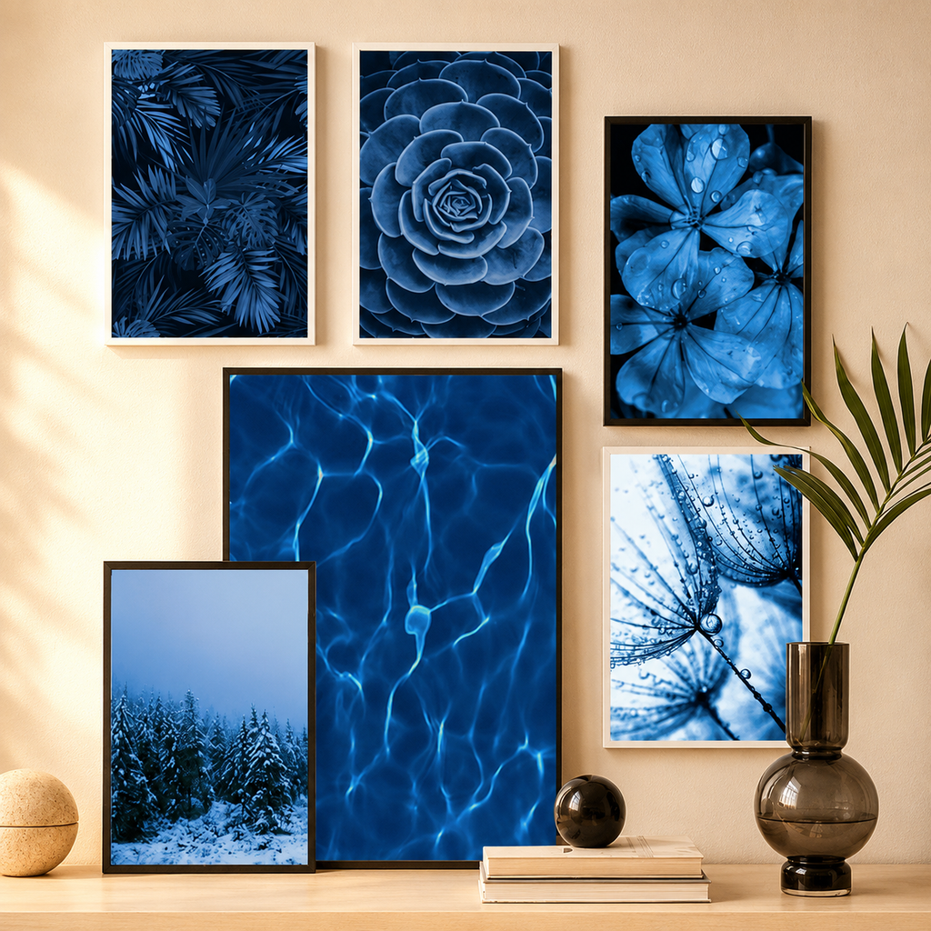 Midnight Blue Botanical Diamond Painting Kit | 5D Crystal Art Canvas
