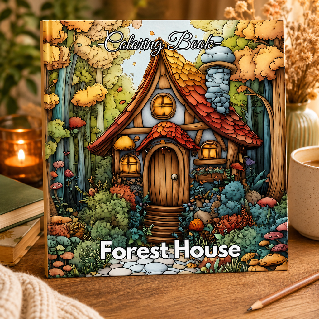 Magical Forest House Coloring Book