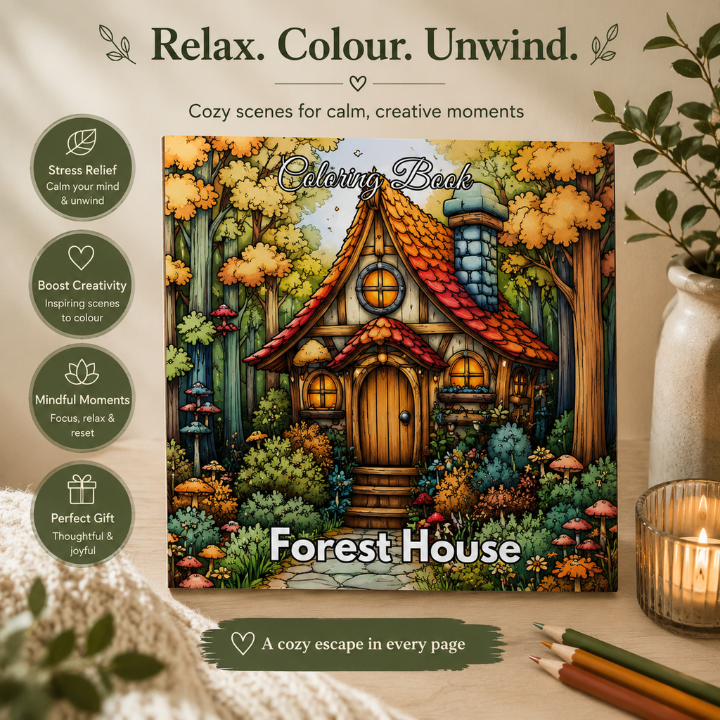 Magical Forest House Coloring Book