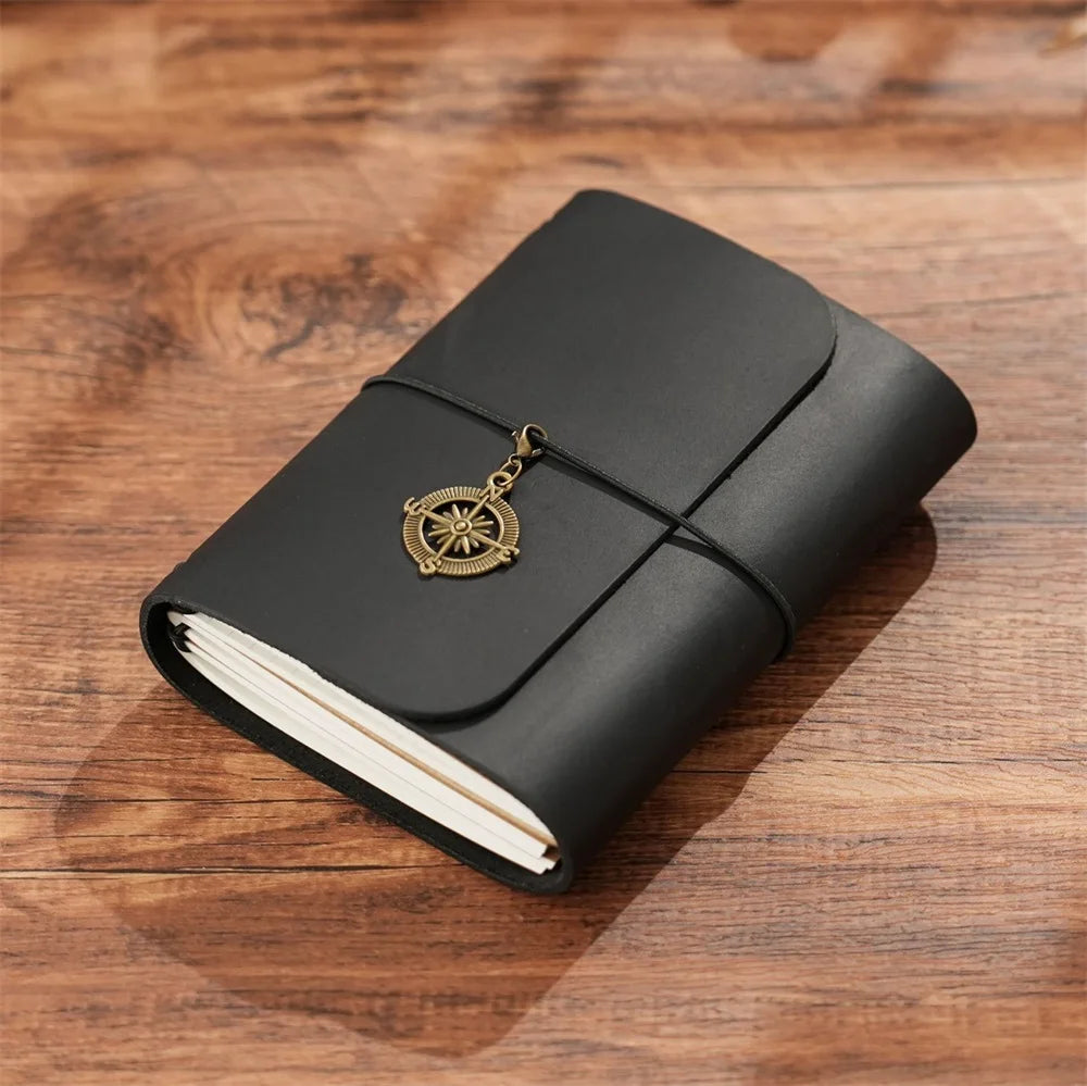 Vintage Genuine Leather Refillable Travel Journal | Handmade Crazy Horse Leather Notebook |  Back to School Gift