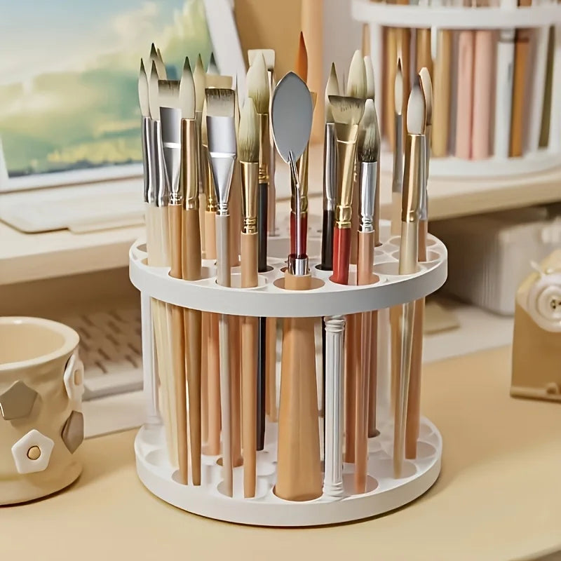 360° Rotating Art Brush & Tool Organiser | Desktop Storage Holder for Paint Brushes, Diamond Painting Pens & Craft Tools