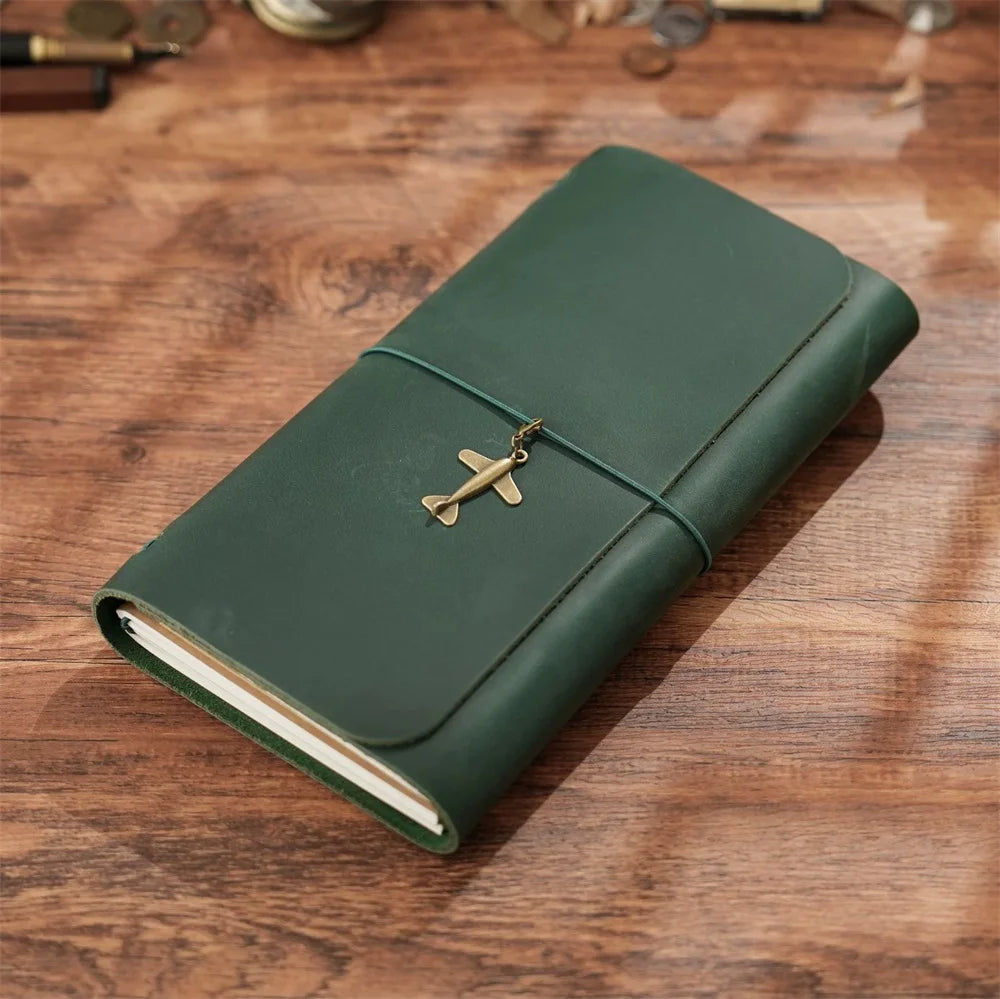 Vintage Genuine Leather Refillable Travel Journal | Handmade Crazy Horse Leather Notebook |  Back to School Gift