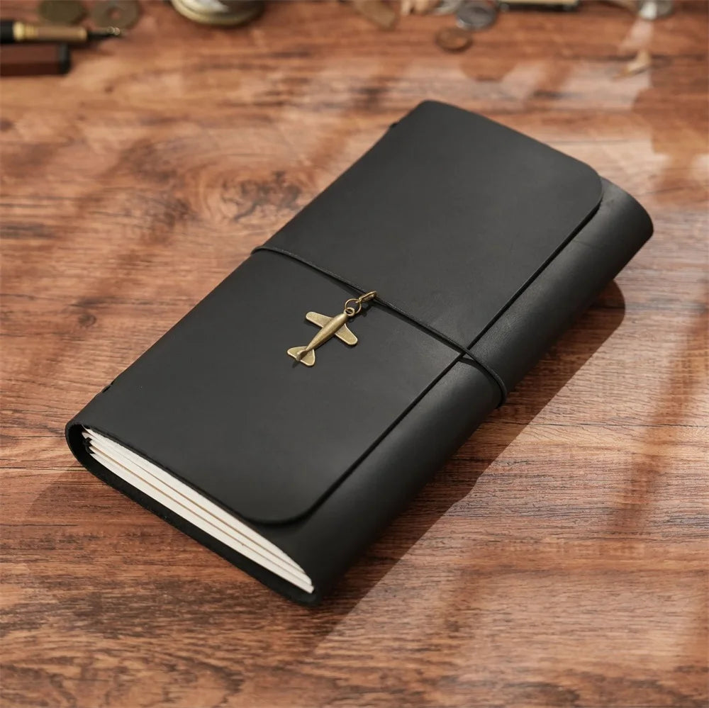 Vintage Genuine Leather Refillable Travel Journal | Handmade Crazy Horse Leather Notebook |  Back to School Gift