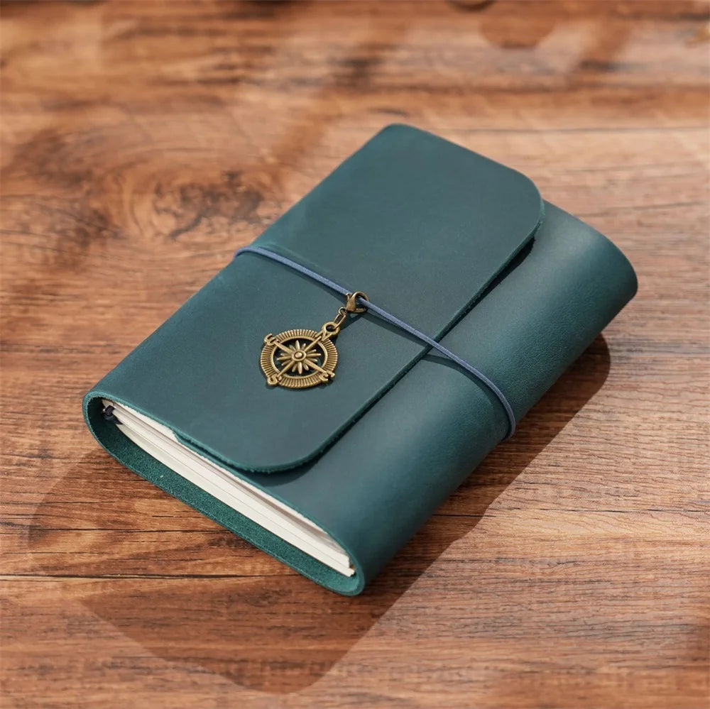 Vintage Genuine Leather Refillable Travel Journal | Handmade Crazy Horse Leather Notebook |  Back to School Gift