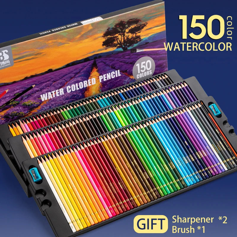 Watercolour Pencils Set – 48, 72, 120, 150 & 200 Colours for Drawing, Painting, Sketching & Adult Colouring Books