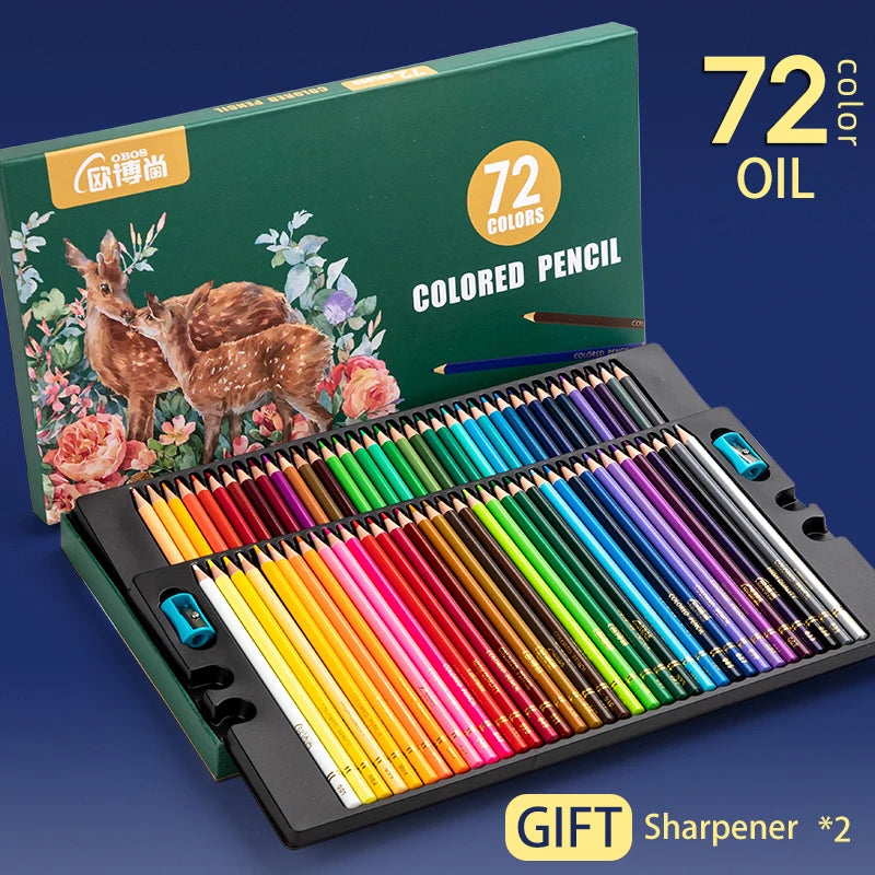 Oil-Based Colour Pencils Set – 48, 72, 120, 150 & 200 Colours for Drawing, Sketching & Colouring