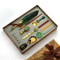 Luxury Fountain Pen Set, Retro Sprinkling Feather Pens Calligraphy Writing Dip Kit with Wax Seal Stamp & Replace Nibs, Gift Box