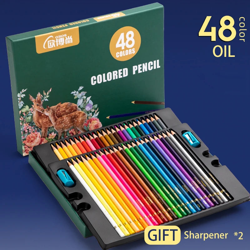Oil-Based Colour Pencils Set – 48, 72, 120, 150 & 200 Colours for Drawing, Sketching & Colouring