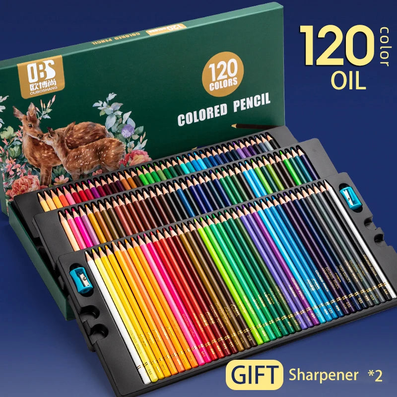 Oil-Based Colour Pencils Set – 48, 72, 120, 150 & 200 Colours for Drawing, Sketching & Colouring