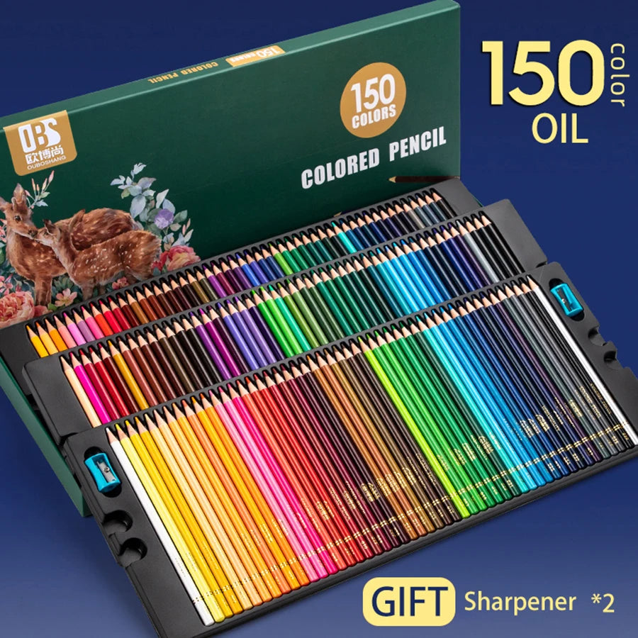 Oil-Based Colour Pencils Set – 48, 72, 120, 150 & 200 Colours for Drawing, Sketching & Colouring