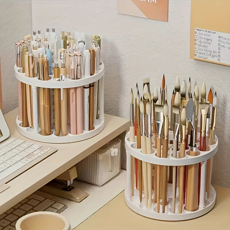 360° Rotating Art Brush & Tool Organiser | Desktop Storage Holder for Paint Brushes, Diamond Painting Pens & Craft Tools