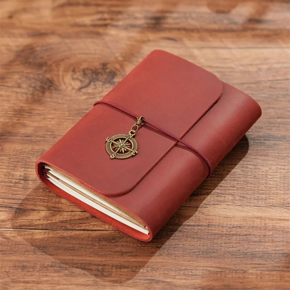 Vintage Genuine Leather Refillable Travel Journal | Handmade Crazy Horse Leather Notebook |  Back to School Gift