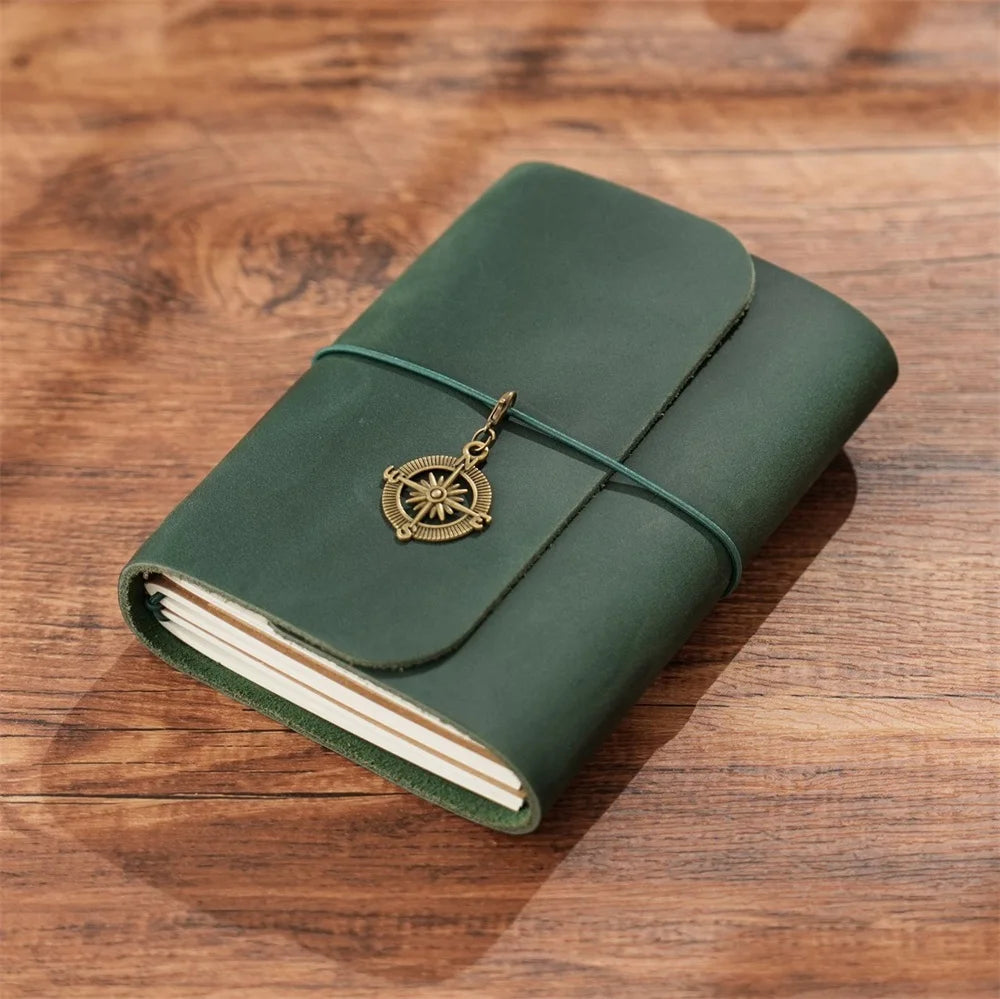 Vintage Genuine Leather Refillable Travel Journal | Handmade Crazy Horse Leather Notebook |  Back to School Gift
