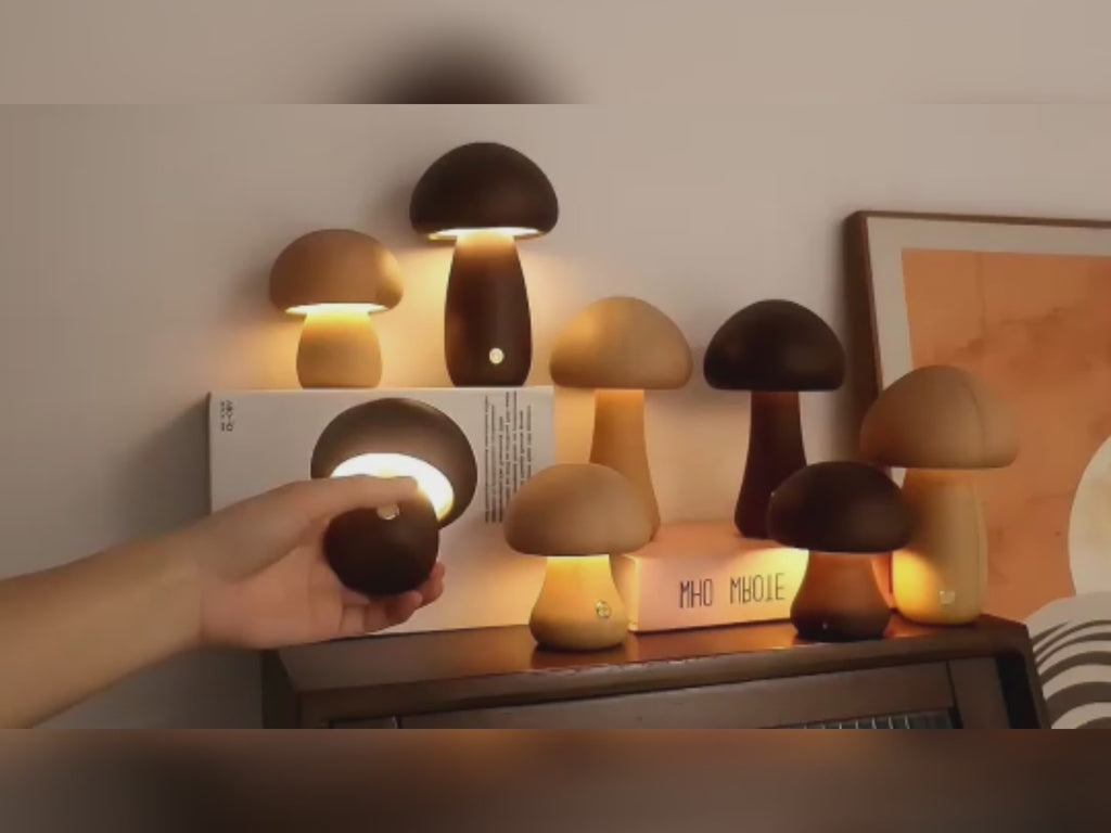 Woodland Mushroom Touch Lamp | Cordless Rechargeable Ambient Night Light